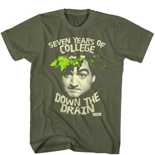 Animal House-Down The Drain-Military Green Adult S/S Tshirt - Coastline Mall