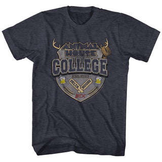 Animal House-College Crest-Navy Heather Adult S/S Tshirt - Coastline Mall