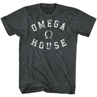 Animal House-Omega House-Black Heather Adult S/S Tshirt - Coastline Mall