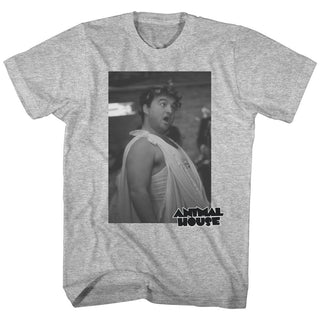 Animal House-Toga Photo-Gray Heather Adult S/S Tshirt - Coastline Mall