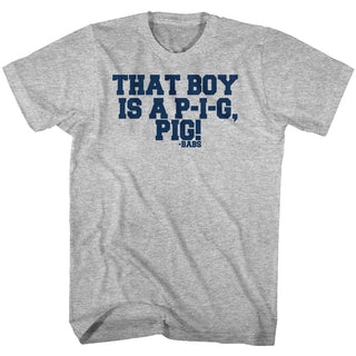 Animal House-Little Piggie-Gray Heather Adult S/S Tshirt - Coastline Mall
