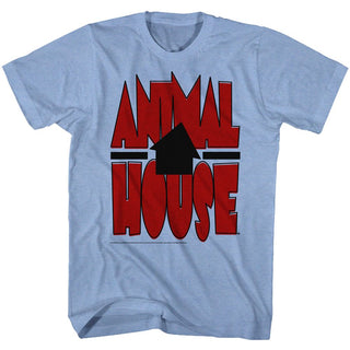 Animal House-Tilted House-Light Blue Heather Adult S/S Tshirt - Coastline Mall