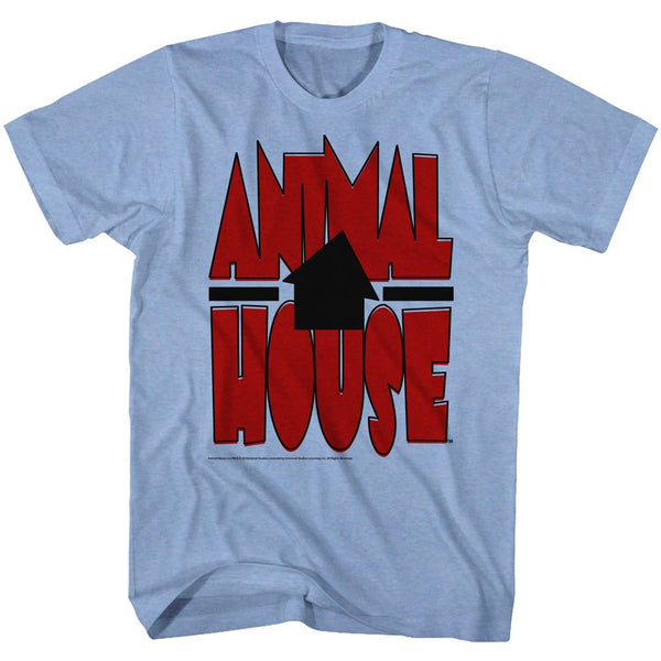 Animal House-Tilted House-Light Blue Heather Adult S/S Tshirt - Coastline Mall