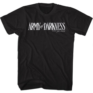 Army Of Darkness - Darkness White Logo Black Adult Short Sleeve T-Shirt tee - Coastline Mall