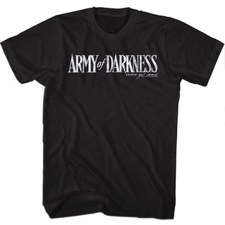 Army Of Darkness - Darkness White Logo Black Adult Short Sleeve T-Shirt tee - Coastline Mall