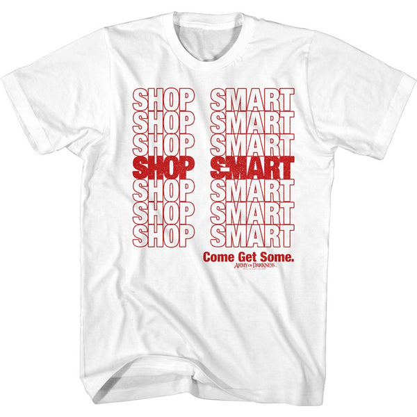 Army Of Darkness - Shop Mart Bag Logo White Adult Short Sleeve T-Shirt tee - Coastline Mall