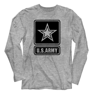 Army-Star Logo-Gray Heather Adult L/S Tshirt - Coastline Mall