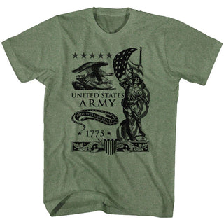 Army-This We'll Defend-Military Green Heather Adult S/S Tshirt - Coastline Mall