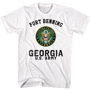 Army-FT Benning-White Adult S/S Tshirt - Coastline Mall