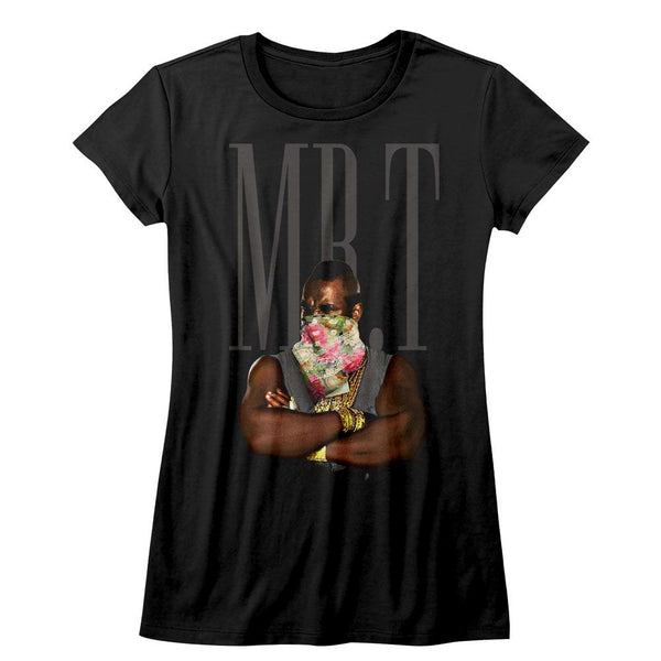 Mr. T-Flower T-Black Ladies S/S Tshirt - Coastline Mall