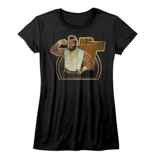 Mr. T-Mr. T Gun-Black Ladies S/S Tshirt - Coastline Mall