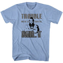 Mr. T-Trouble-Light Blue Heather Adult S/S Tshirt - Coastline Mall
