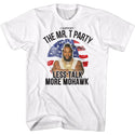 Mr. T-Less Talk More Mohawk-White Adult S/S Tshirt - Coastline Mall