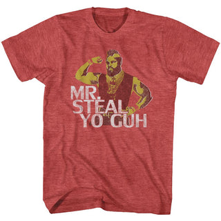 Mr. T-Mr. Steal Yo Guh-Red Heather Adult S/S Tshirt - Coastline Mall