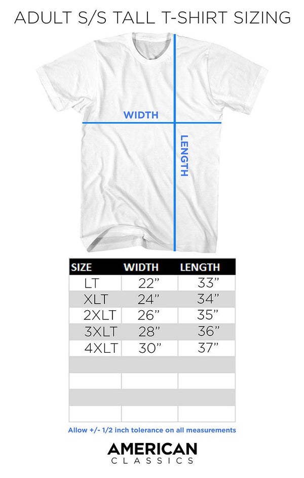 Adult Short Sleeve T-Shirt Size Chart - Coastline Mall