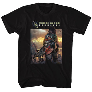 Bionic Commando-The World Burn-Black Adult S/S Tshirt - Coastline Mall