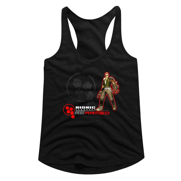 Bionic Commando-Rearmed-Black Ladies Racerback - Coastline Mall