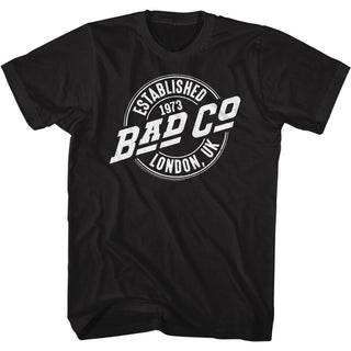 Bad Company - BadCo. Vintage Logo Black Adult Short Sleeve T-Shirt tee - Coastline Mall