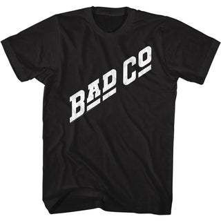 Bad Company - vintage White Logo on Black Adult Short Sleeve T-Shirt tee - Coastline Mall