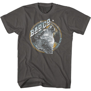 Bad Company - Badwolf Vintage Logo Smoke Adult Short Sleeve T-Shirt tee - Coastline Mall