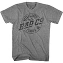 Bad Company - Faded Logo Graphite Heather Adult Short Sleeve T-Shirt tee - Coastline Mall