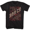 Bad Company - Makin Love Logo Black Adult Short Sleeve T-Shirt tee - Coastline Mall