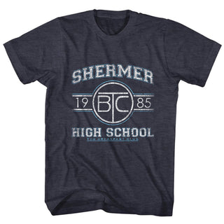 Breakfast Club-Shermer Hs-Navy Heather Adult S/S Tshirt - Coastline Mall