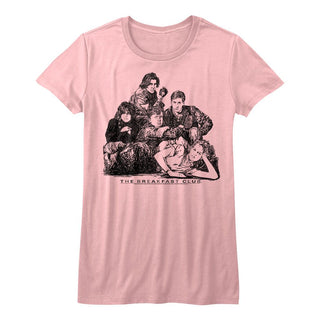 Breakfast Club-Group-Light Pink Juniors S/S Tshirt - Coastline Mall