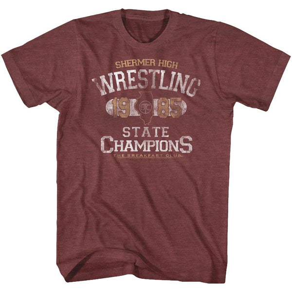 Breakfast Club-State Champ-Vintage Maroon Heather Adult S/S Tshirt - Coastline Mall