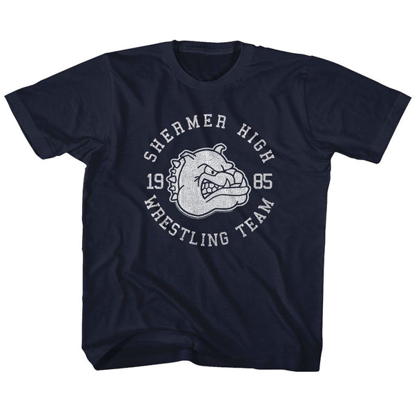 Breakfast Club - Wrestling Team Logo Navy Toddler-Youth Short Sleeve T-Shirt tee - Coastline Mall