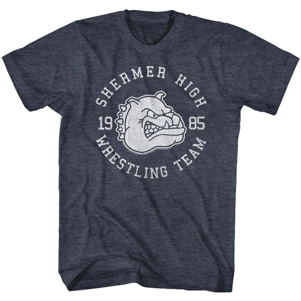 Breakfast Club - Wrestling Team Logo Navy Heather Adult Short Sleeve T-Shirt tee - Coastline Mall