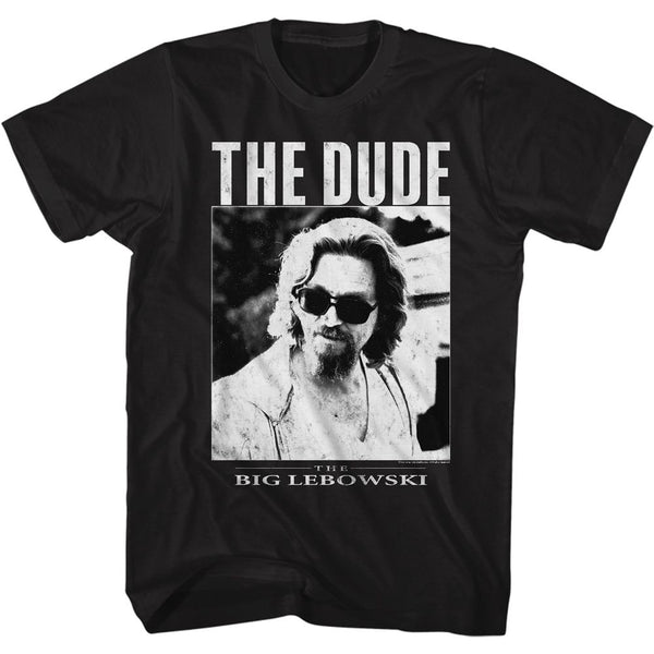 The Big Lebowski - The Dude Logo Black Adult Short Sleeve T-Shirt tee - Coastline Mall