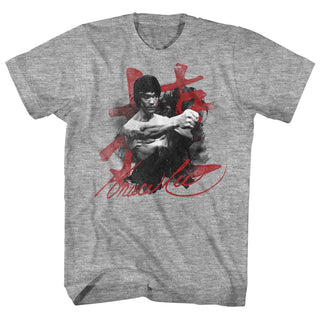 Bruce Lee-Wha-Taaa-Gray Heather Adult S/S Tshirt - Coastline Mall