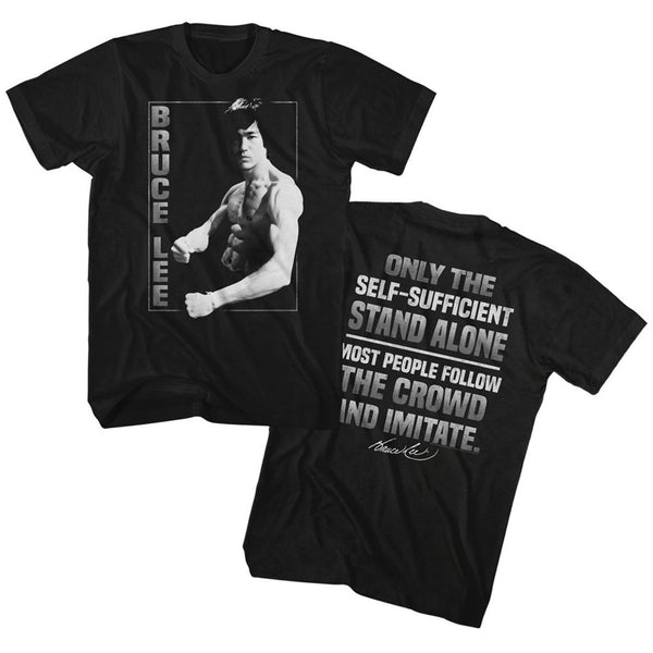 Bruce Lee-Stand Alone-Black Adult S/S Front-Back Print Tshirt - Coastline Mall