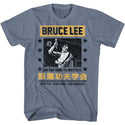 Bruce Lee-Jun Fan Jeet Kune Do-Indigo Heather Adult S/S Tshirt - Coastline Mall