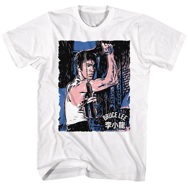 Bruce Lee-Bruce Lee Bruce Sketch-White Adult S/S Tshirt