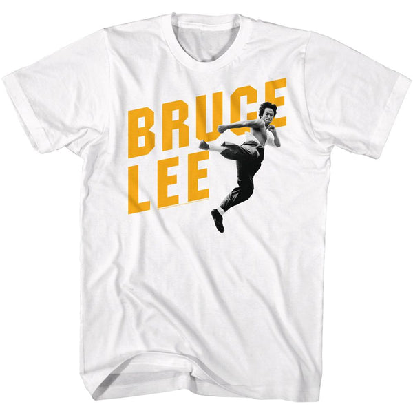 Bruce Lee-Bruce Lee In Front Of Name-White Adult S/S Tshirt