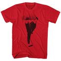 Bruce Lee-Kick!-Red Adult S/S Tshirt - Coastline Mall