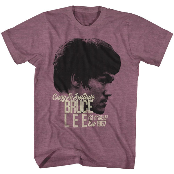 Bruce Lee-Est1960-Light Maroon Heather Adult S/S Tshirt - Coastline Mall