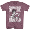 Bruce Lee-Institute2-Light Maroon Heather Adult S/S Tshirt - Coastline Mall