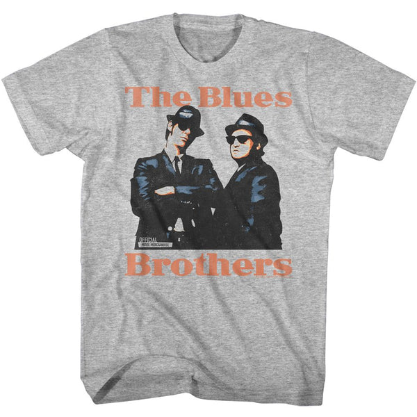 The Blues Brothers-The Blues Brothers Blues Bros-Gray Heather Adult S/S Tshirt