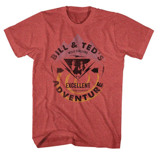 Bill And Ted-Bill & Ted Bolt-Red Heather Adult S/S Tshirt - Coastline Mall