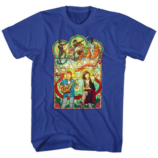 Bill And Ted-Stained Glass-Royal Adult S/S Tshirt - Coastline Mall
