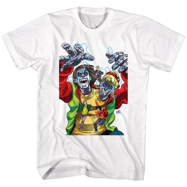 Bill And Ted-Robot Dudes-White Adult S/S Tshirt - Coastline Mall