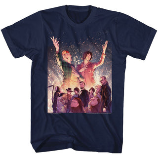 Bill And Ted-Sparkle-Navy Adult S/S Tshirt - Coastline Mall