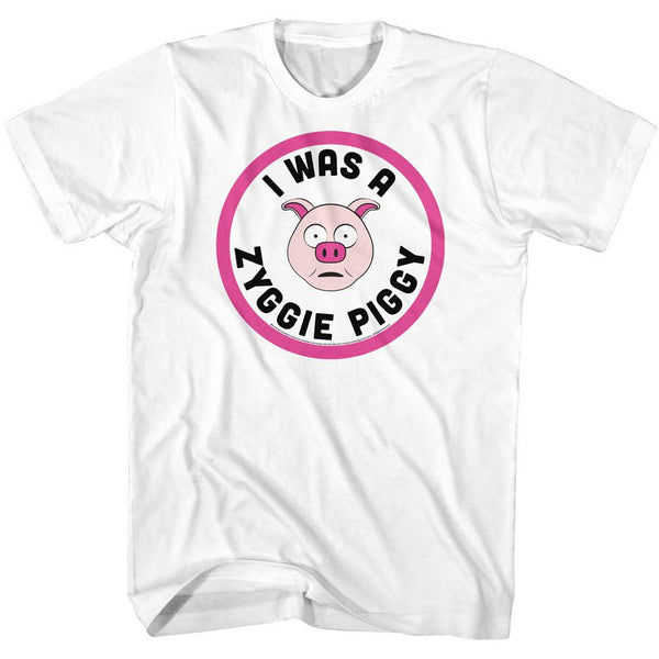 Bill And Ted-Zyggie Piggy-White Adult S/S Tshirt - Coastline Mall