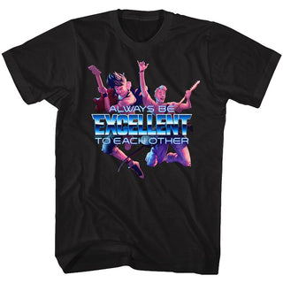 Bill And Ted-Always Excellent-Black Adult S/S Tshirt - Coastline Mall
