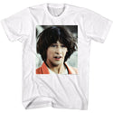 Bill And Ted - Ted Face Logo White Adult Short Sleeve T-Shirt tee - Coastline Mall
