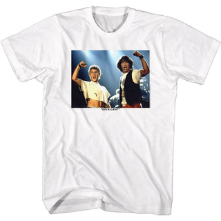 Bill And Ted-Excellent Fists Up-White Adult S/S Tshirt - Coastline Mall