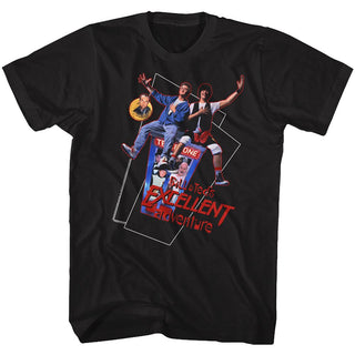 Bill And Ted-Flying-Black Adult S/S Tshirt - Coastline Mall